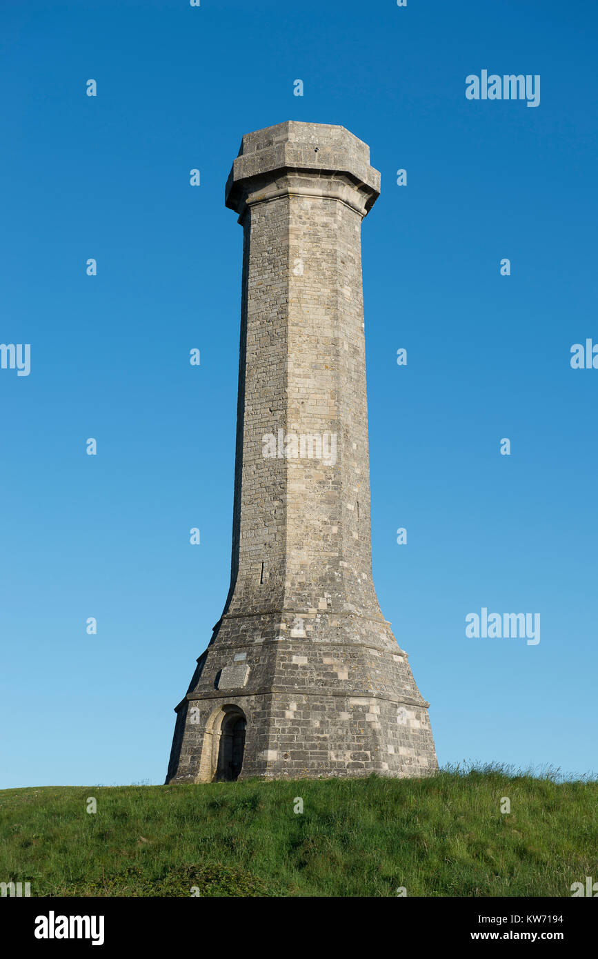 La Hardy Monument fu eretta nel 1844 in memoria del vice ammiraglio sir Thomas Masterman Hardy, Bandiera capitano della HMS Victory alla Battaglia di Trafalgar. Foto Stock