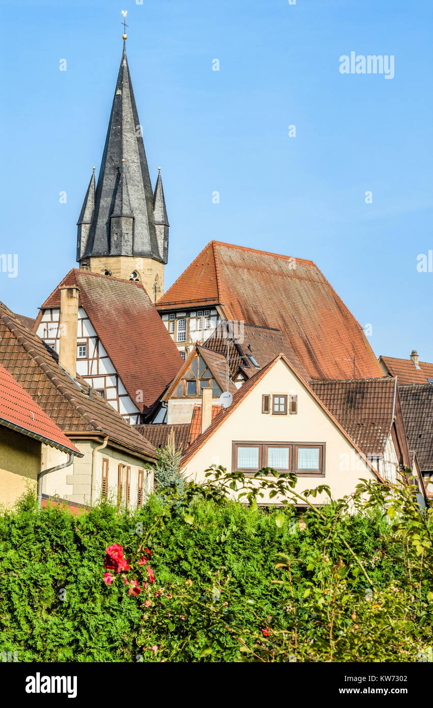 Centro medievale di Eppingen, Baden Wuerttemberg, Germania meridionale Foto Stock