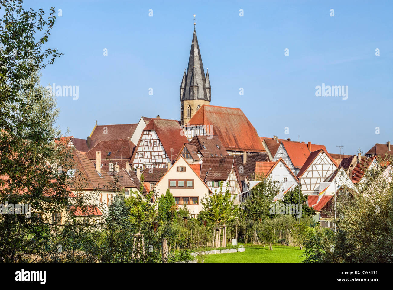 Centro medievale di Eppingen, Baden Wuerttemberg, Germania meridionale Foto Stock