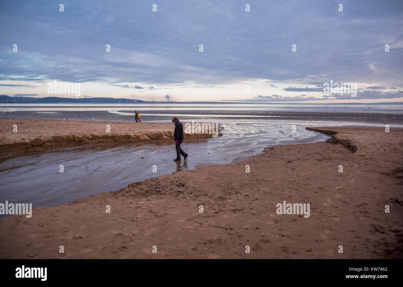 Swansea Bay sotto un cielo invernale Foto Stock