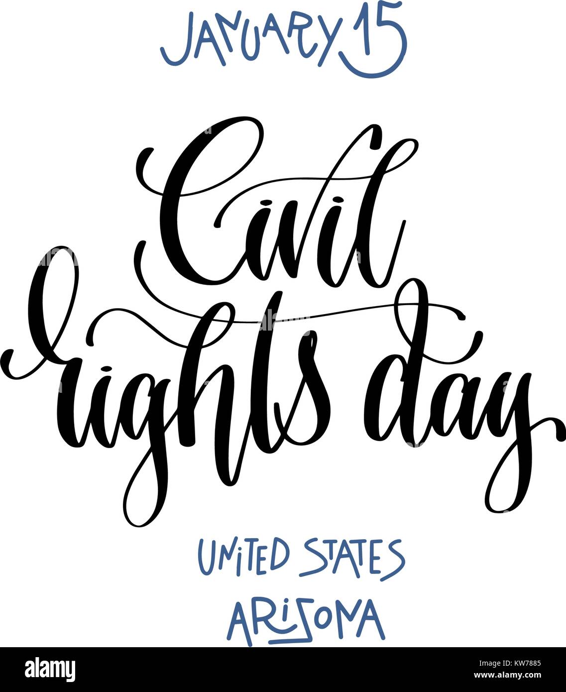 15 gennaio - diritti civili giorno - stati uniti Arizona Illustrazione Vettoriale