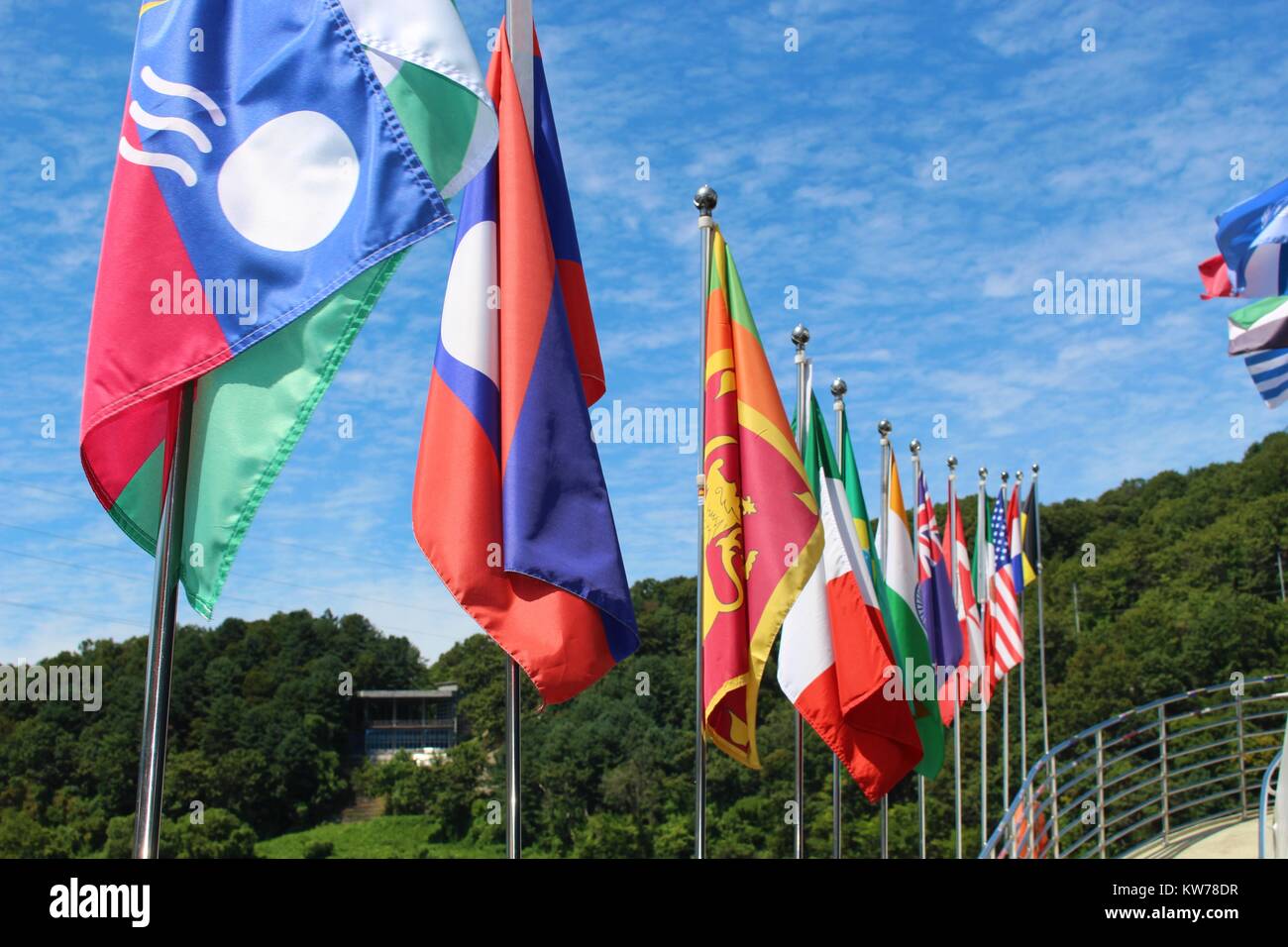 Bandiere di Paesi diversi Foto Stock