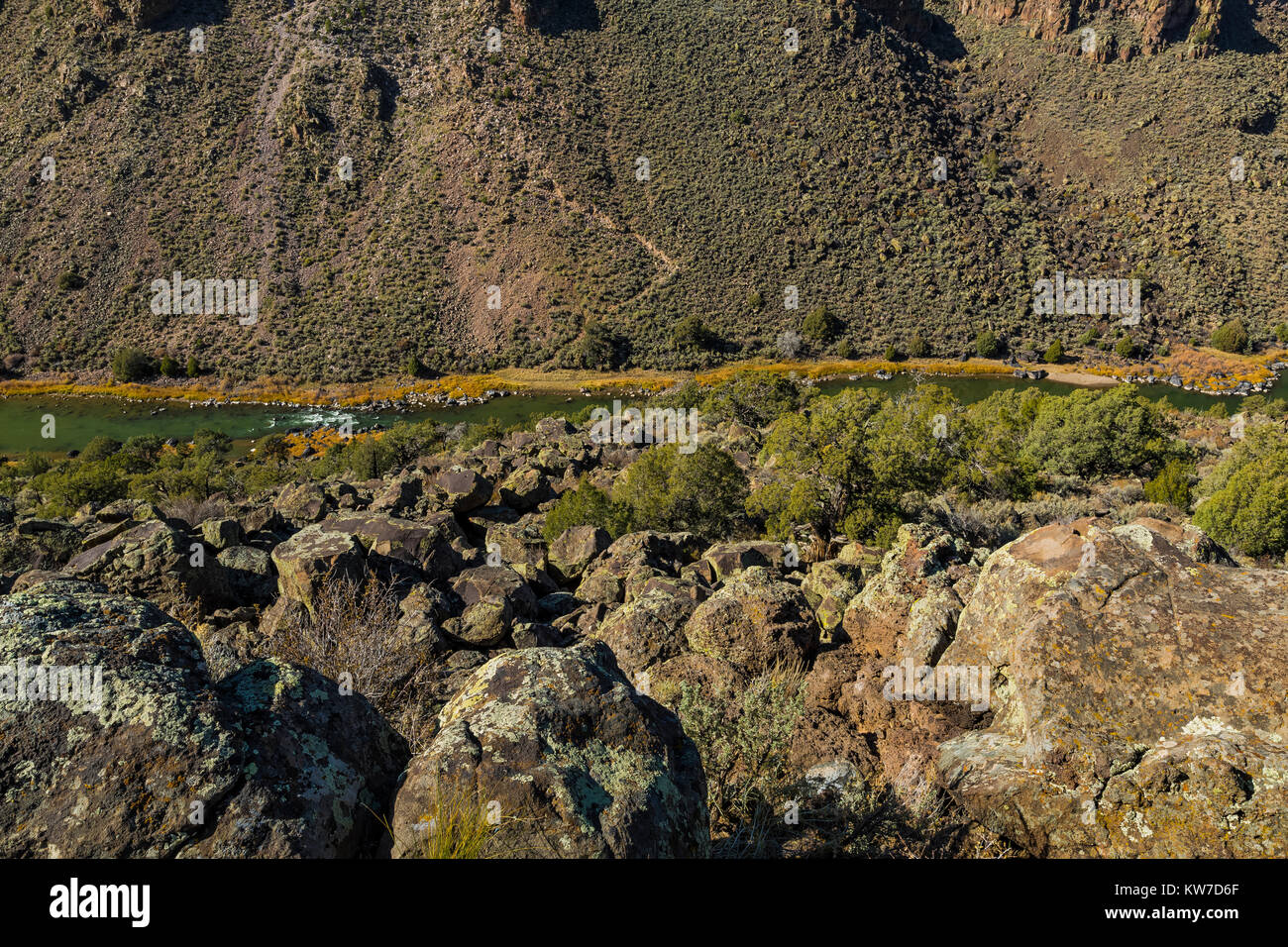 Rio Grande nei fiumi selvaggi zona di Rio Grande del Norte Monumento Nazionale vicino a Taos, Nuovo Messico, STATI UNITI D'AMERICA Foto Stock