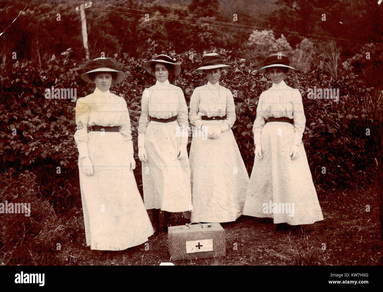 Infermieri da Greymouth, 1911, Westland, Nuova Zelanda Foto Stock