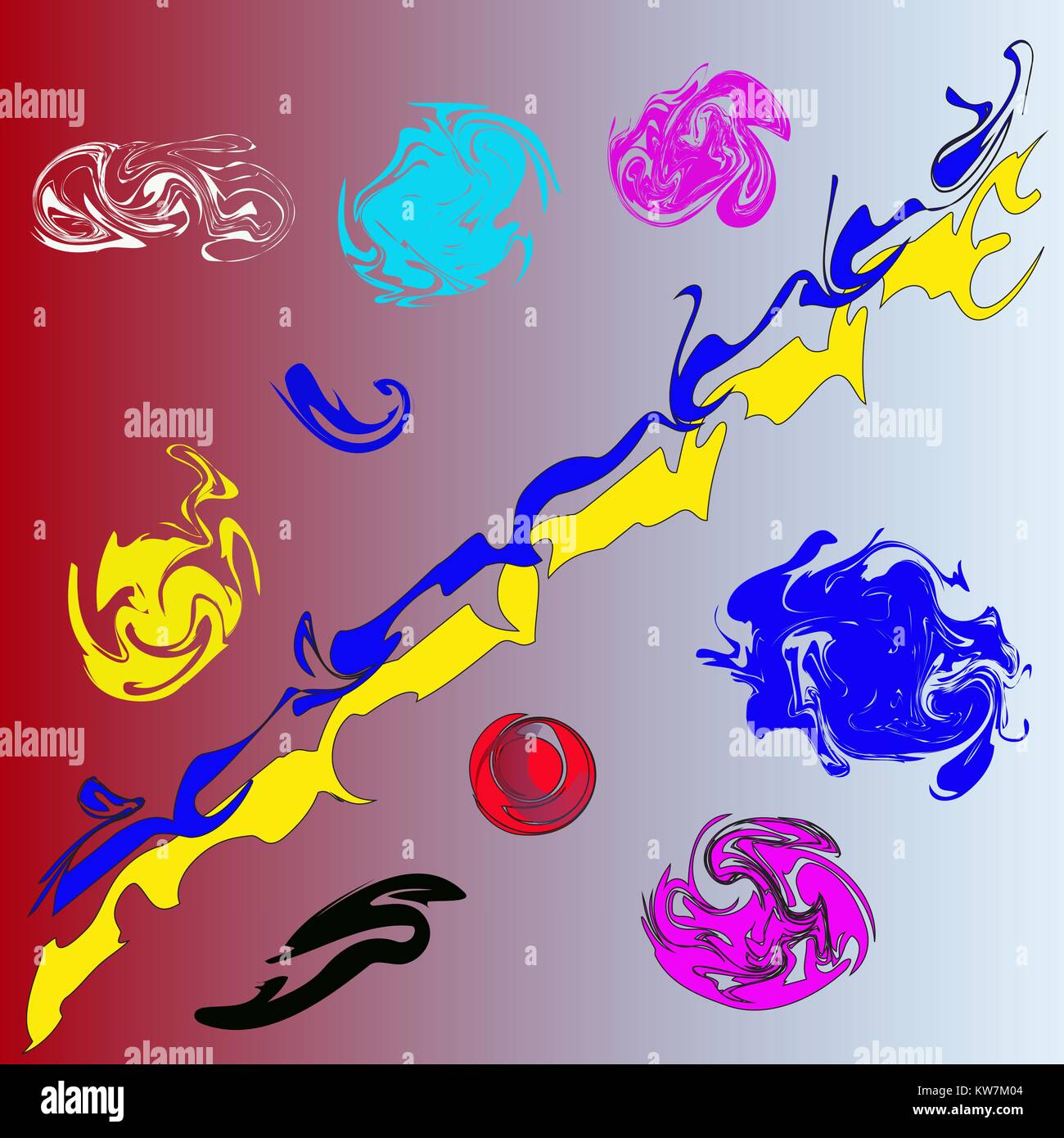 Modelli astratti di vari colori di forma arbitraria. Illustrazione Vettoriale