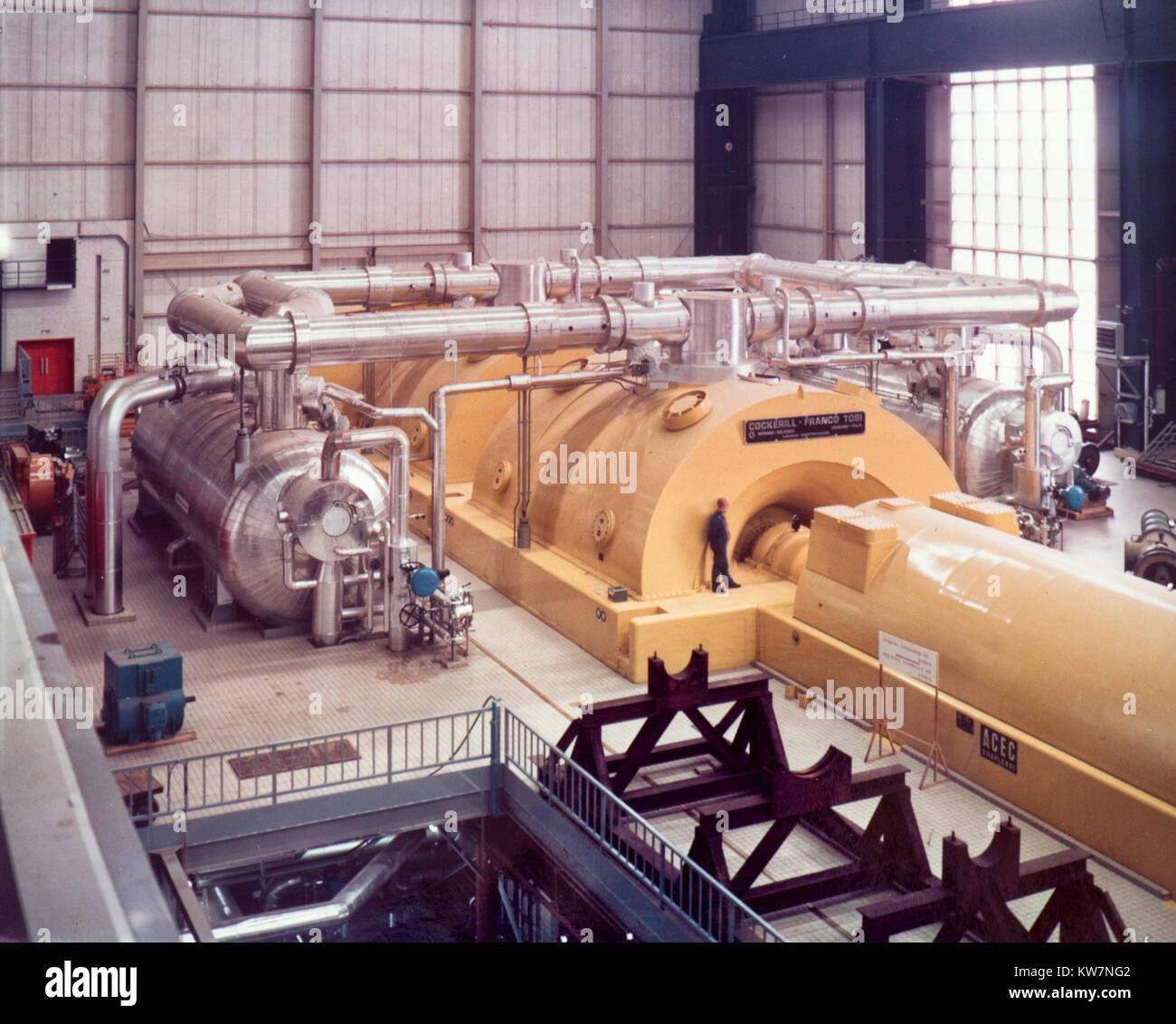 Turbine e macchinari pesanti prodotte da Franco Tosi industries (Legnano, Italia, 1960s) Foto Stock