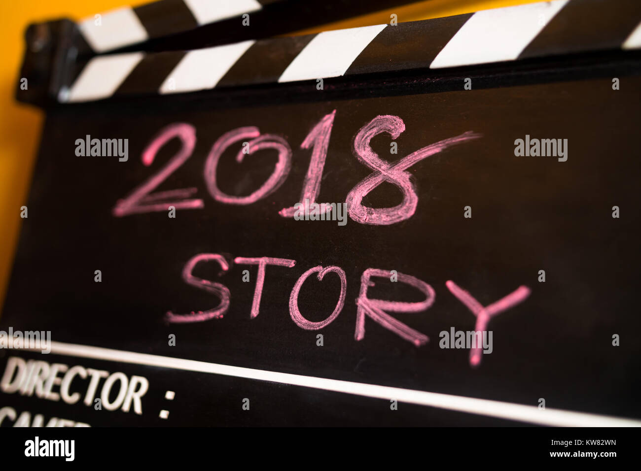 2018 storia di ardesia di film della produzione cinematografica Foto Stock