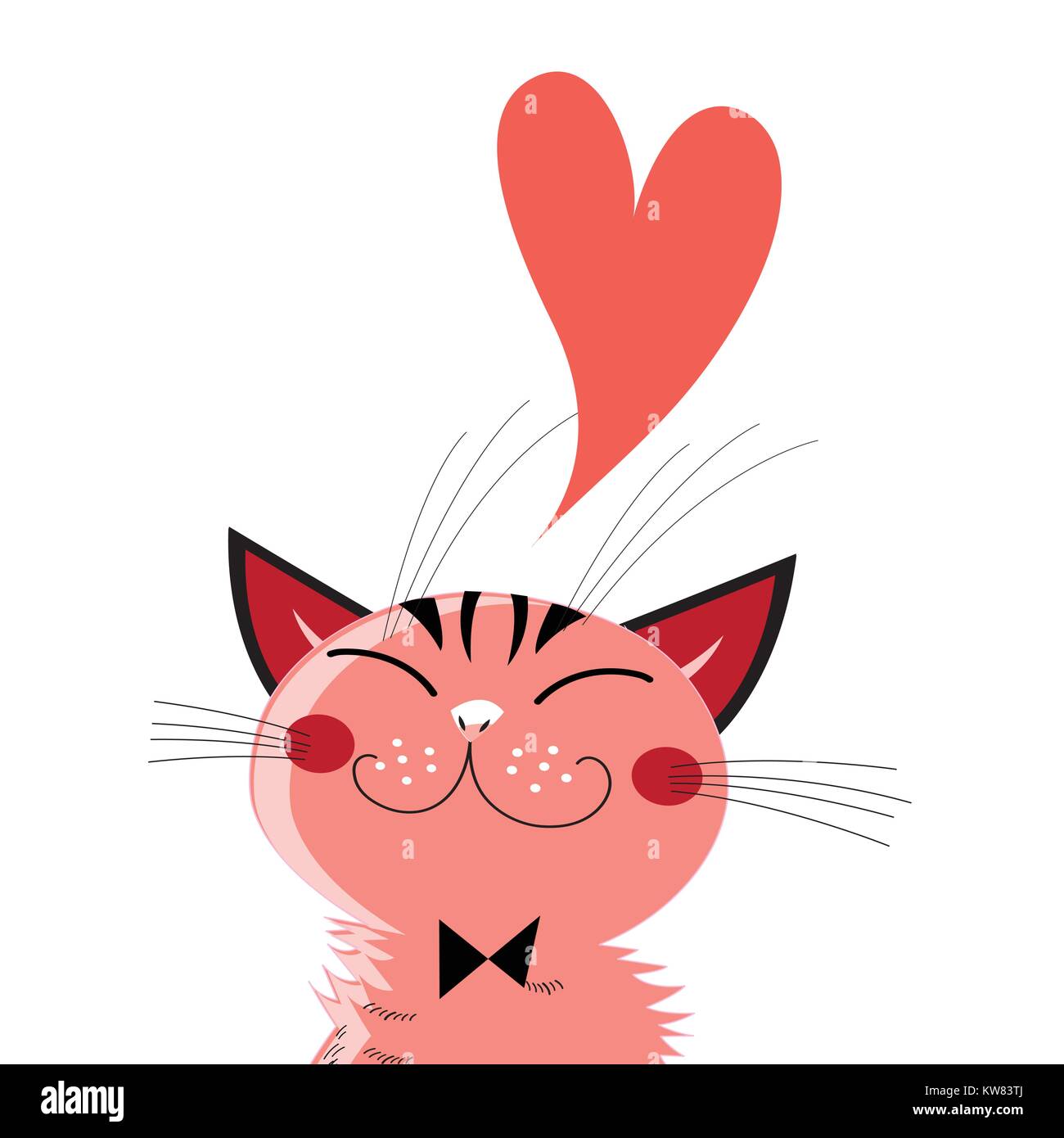 Grafica in amore cat Illustrazione Vettoriale