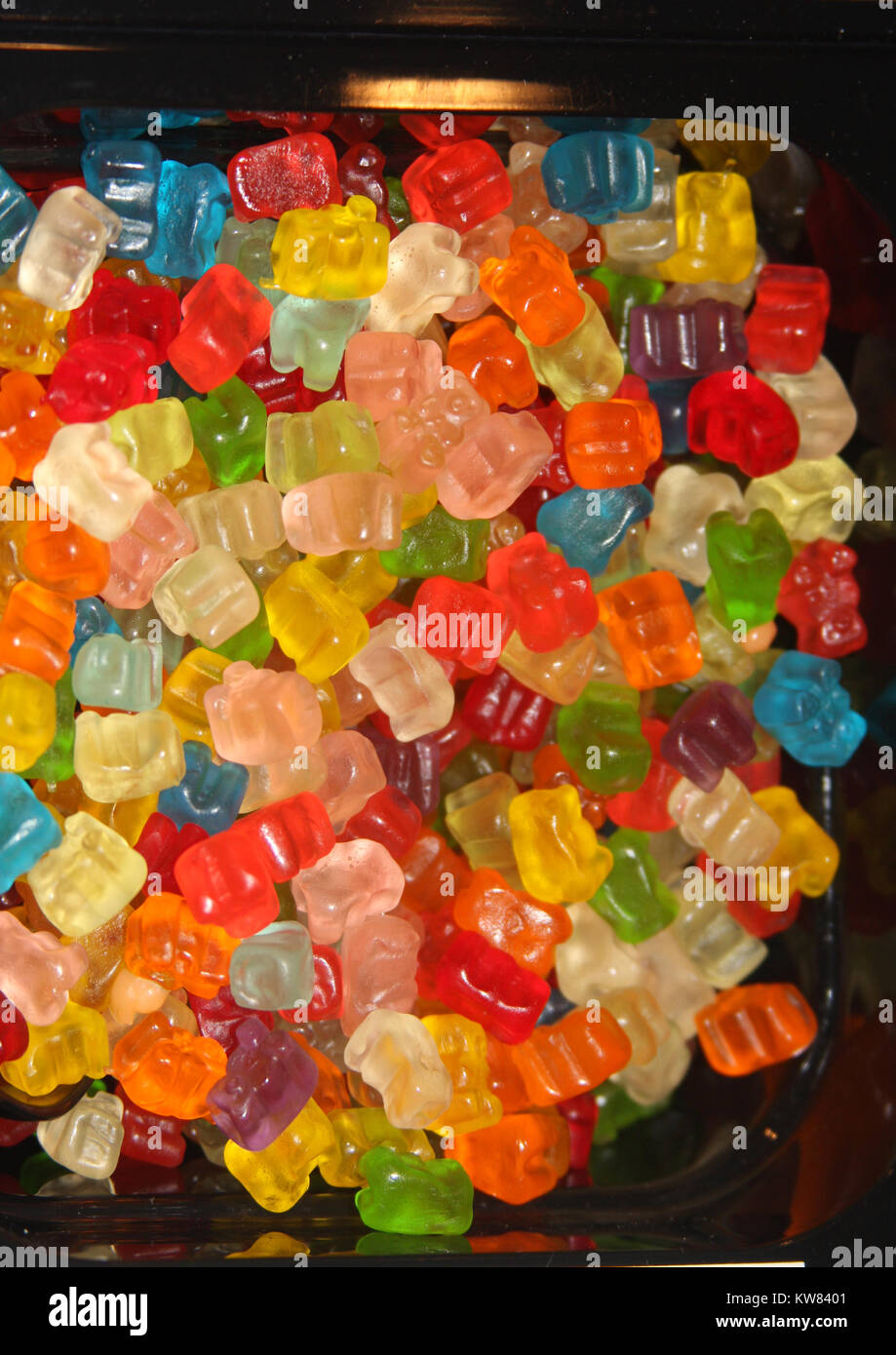 Gummy bears disponibile come topping Foto Stock