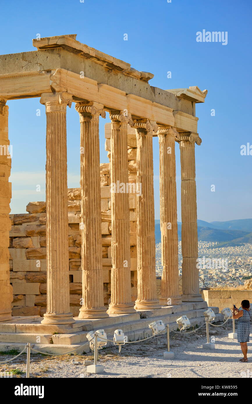 L'Erechtheion, Acropoli di Atene, Grecia Foto Stock