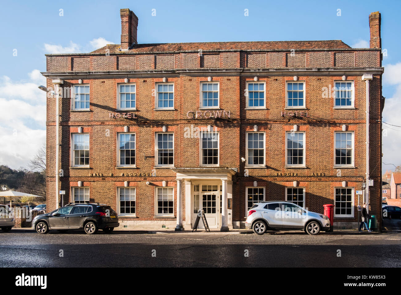 West Street verso il Crown Hotel, Blandford Forum, Dorset England Regno Unito Foto Stock