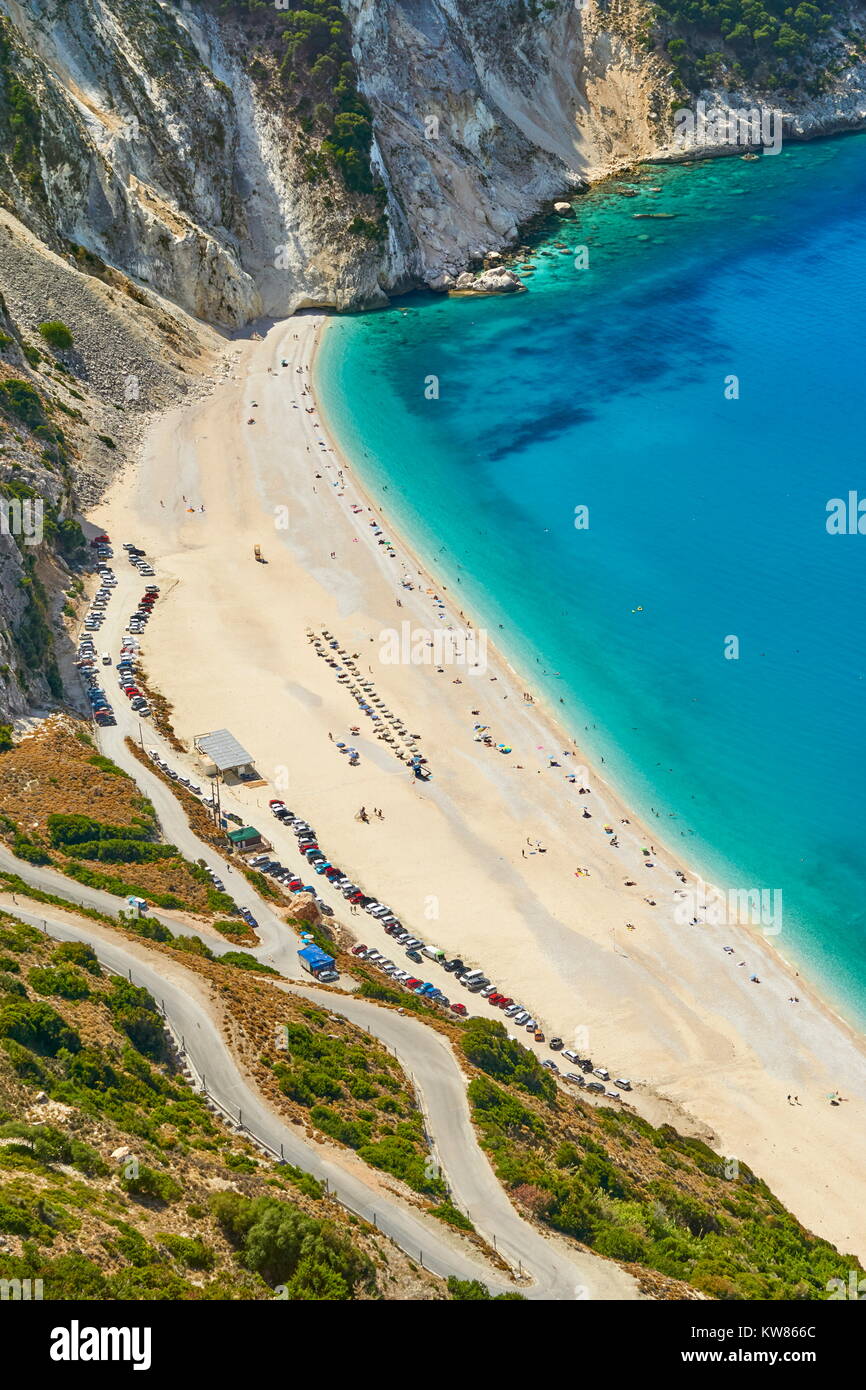 Myrtos Beach, Cefalonia (Cefalonia), greco isole Ionie, Grecia Foto Stock