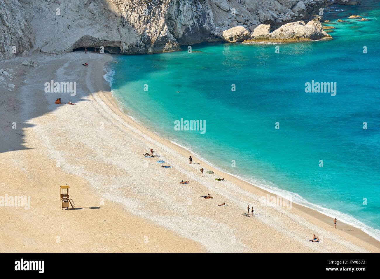 Myrtos Beach, Cefalonia (Cefalonia), greco isole Ionie, Grecia Foto Stock