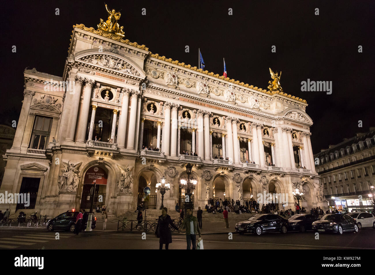Francia, Parigi (75),l'Opera Garnier e Place de la Opera. Foto Stock