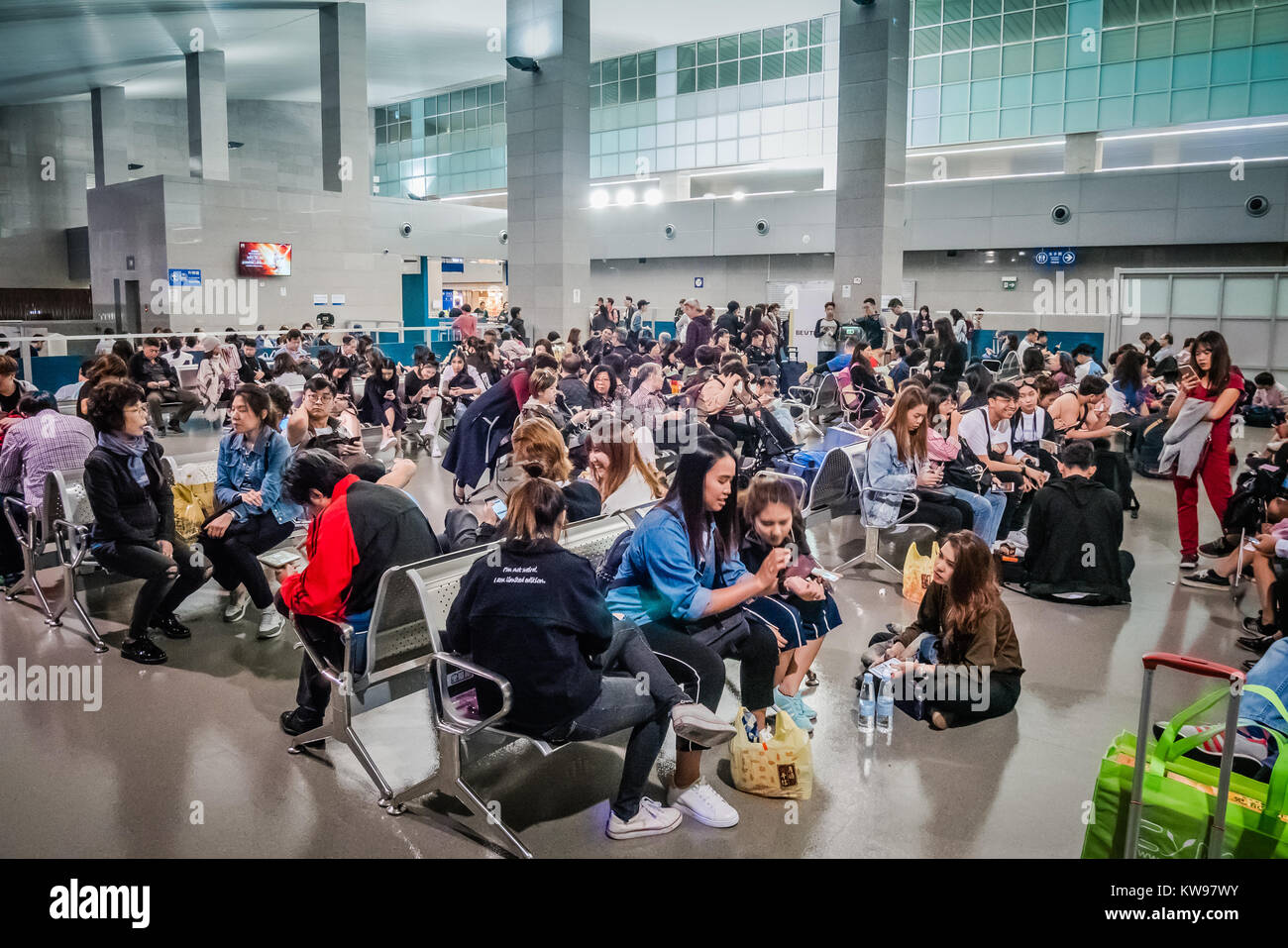 Il Molo Macau zona di imbarco Foto Stock