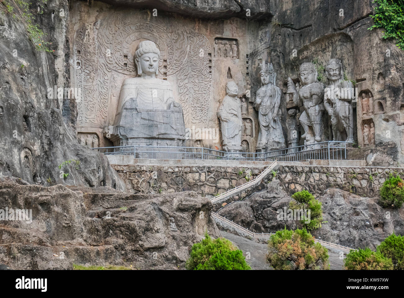 Punto di riferimento cinese versione in miniatura le Grotte di Longmen Foto Stock