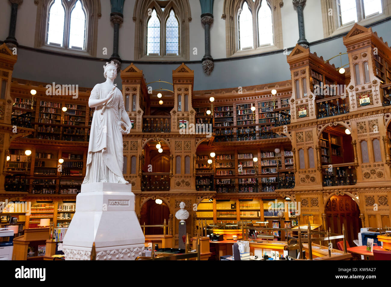 La Biblioteca parlamentare situato nel blocco centrale del Parliment edifici in Ottawa, Ontario, Canada. Foto Stock