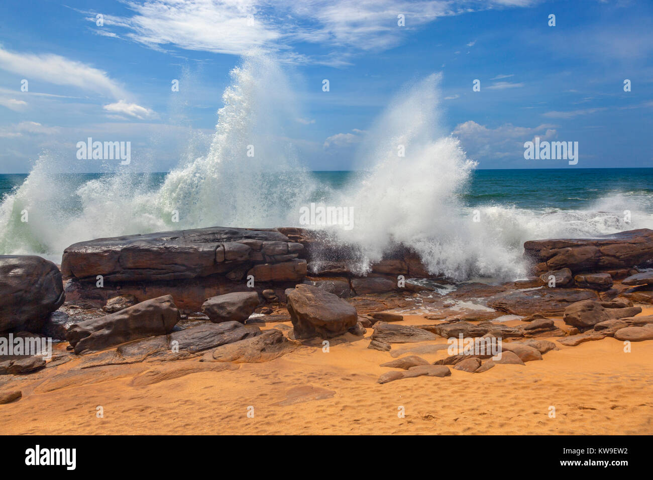 Costa a Yala National Park Sri Lanka sull'Oceano Indiano Foto Stock