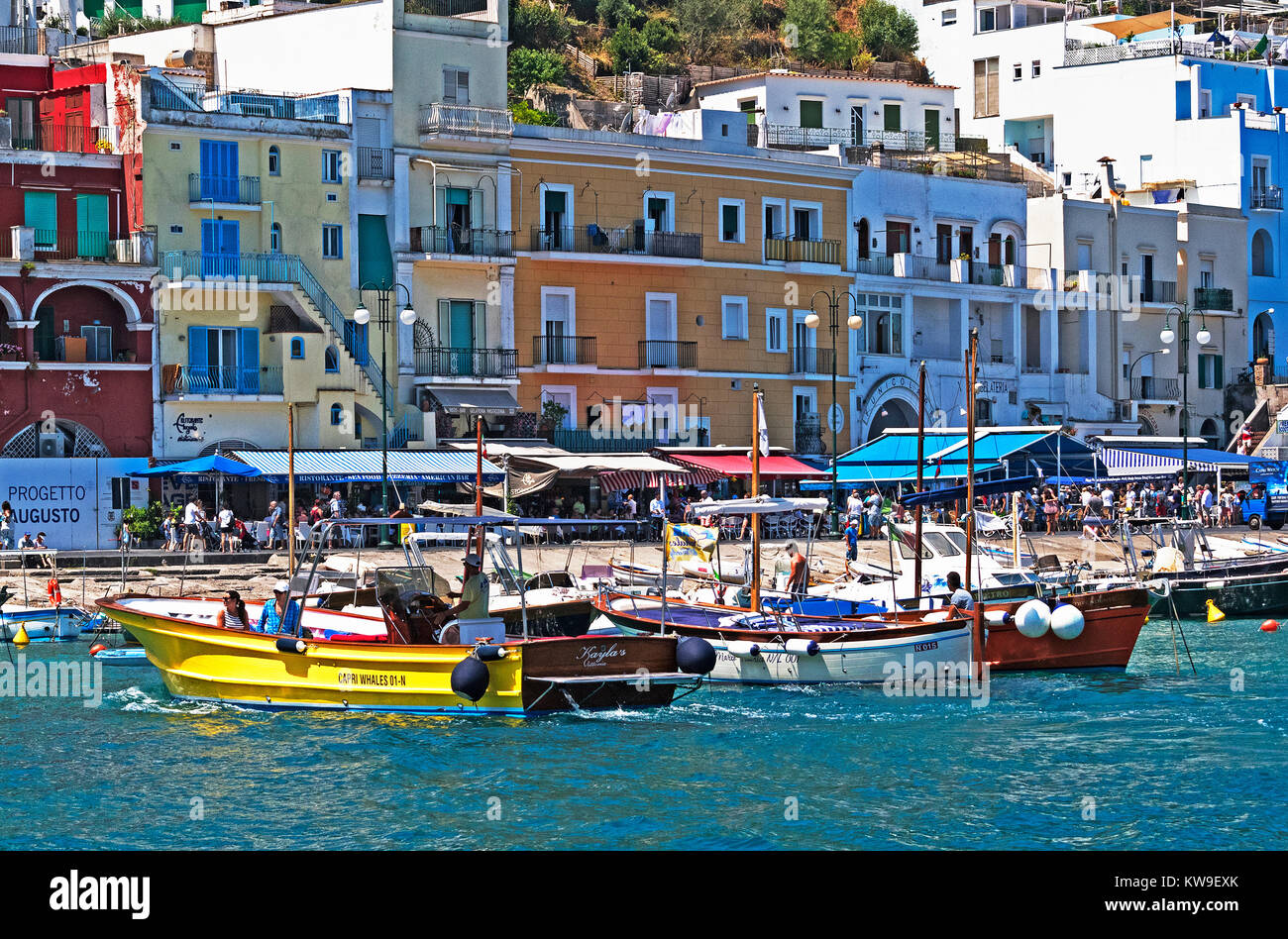 Marina grande sull'isola di Capri, Italia. Foto Stock