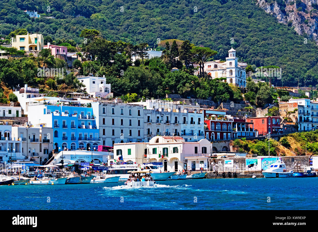 Marina grande sull'isola di Capri, Italia. Foto Stock