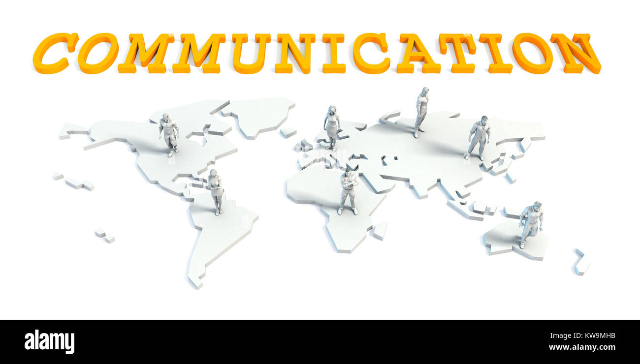 Concetto di comunicazione con un business globale di Team Foto Stock