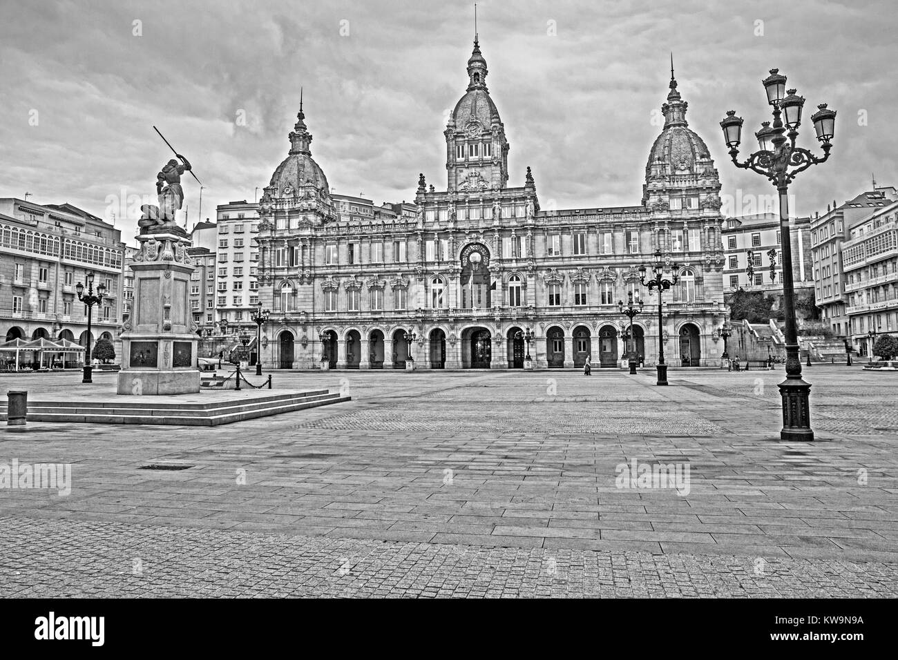 Ayuntamiento (Municipio), Praza Maria Pita, Galizia, Spagna Foto Stock