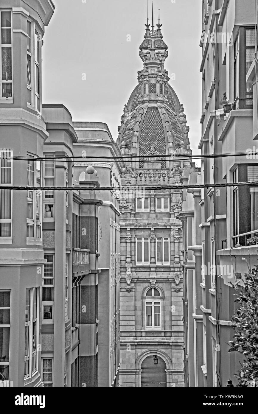 Ayuntamiento, Praza Maria Pita, A Coruña, Galizia, Spagna Foto Stock