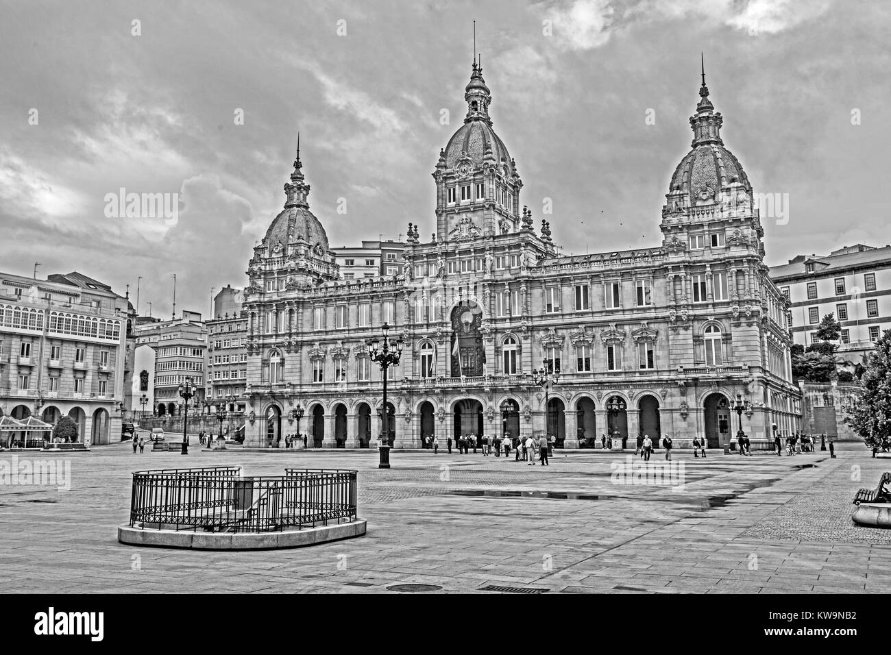 Ayuntamiento, Praza Maria Pita, A Coruña, Galizia, Spagna Foto Stock