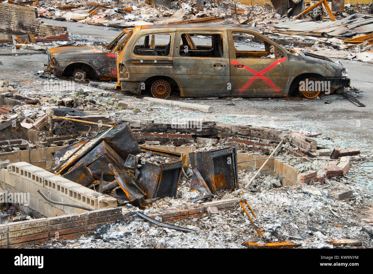 Conseguenze degli incendi boschivi, novembre 2016, Gatlinburg, Tennessee, Stati Uniti d'America, da Bill Lea/Dembinsky Foto Assoc Foto Stock