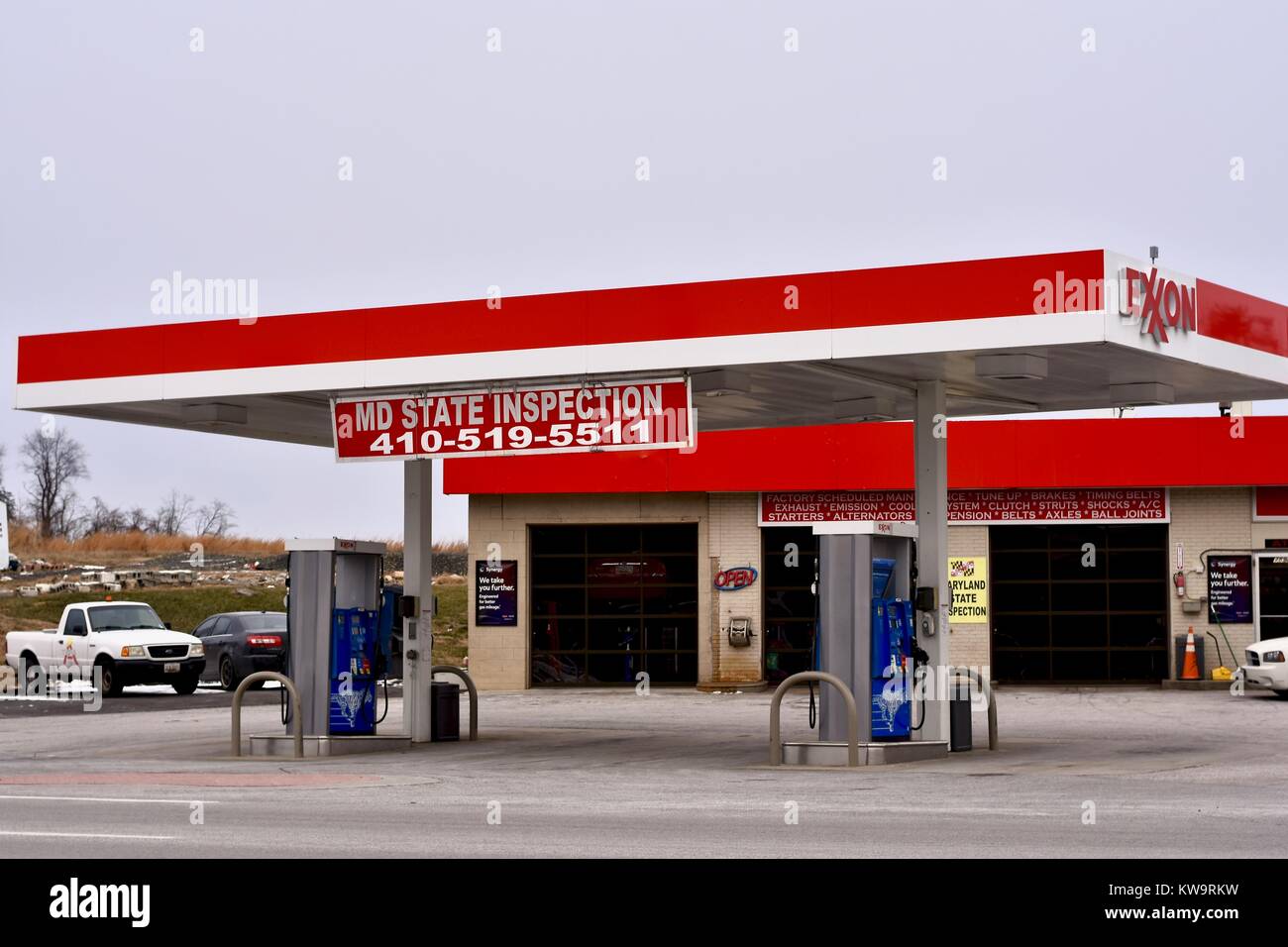 Exxon gas station Foto Stock