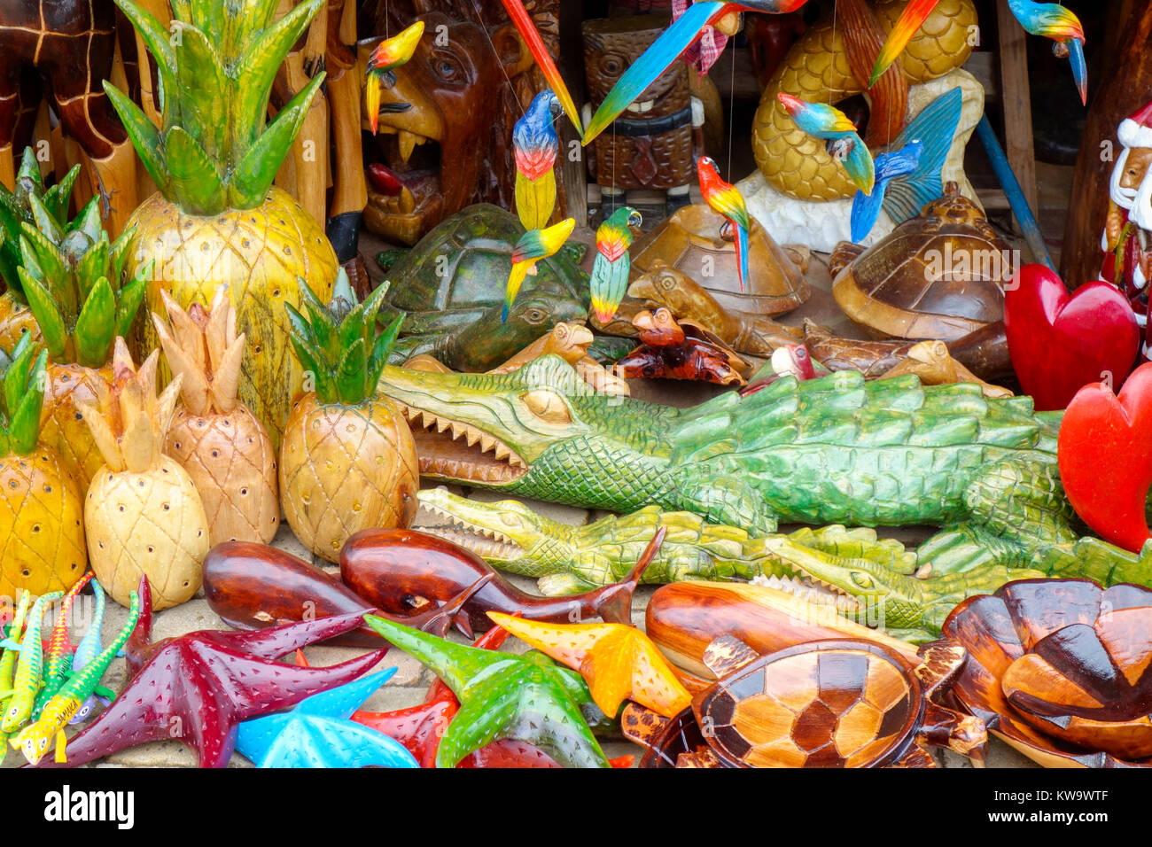 Mercato di artigianato in Falmouth, Giamaica. Foto Stock