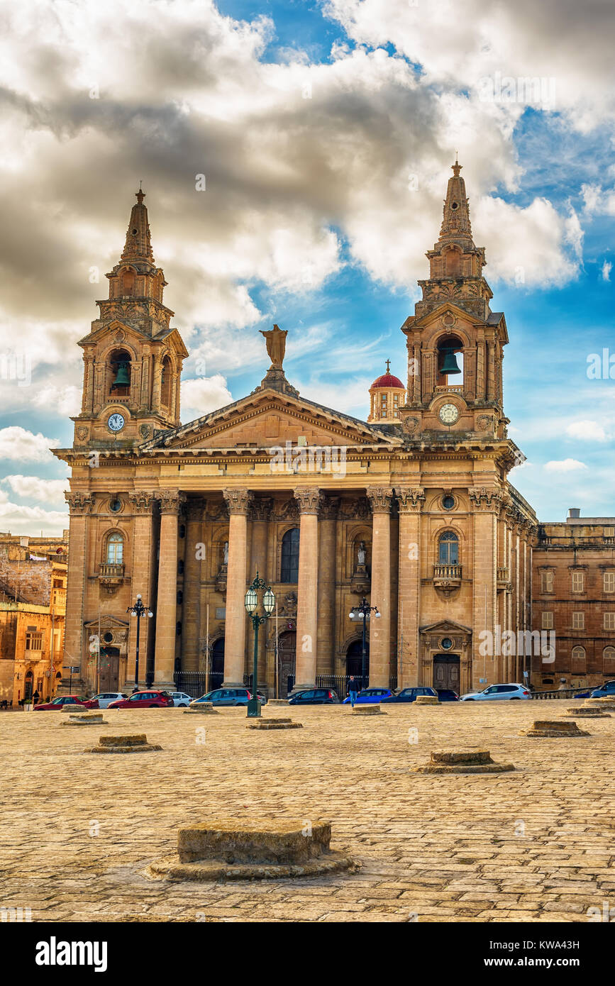 San Publio Chiesa a La Valletta, Malta Foto Stock