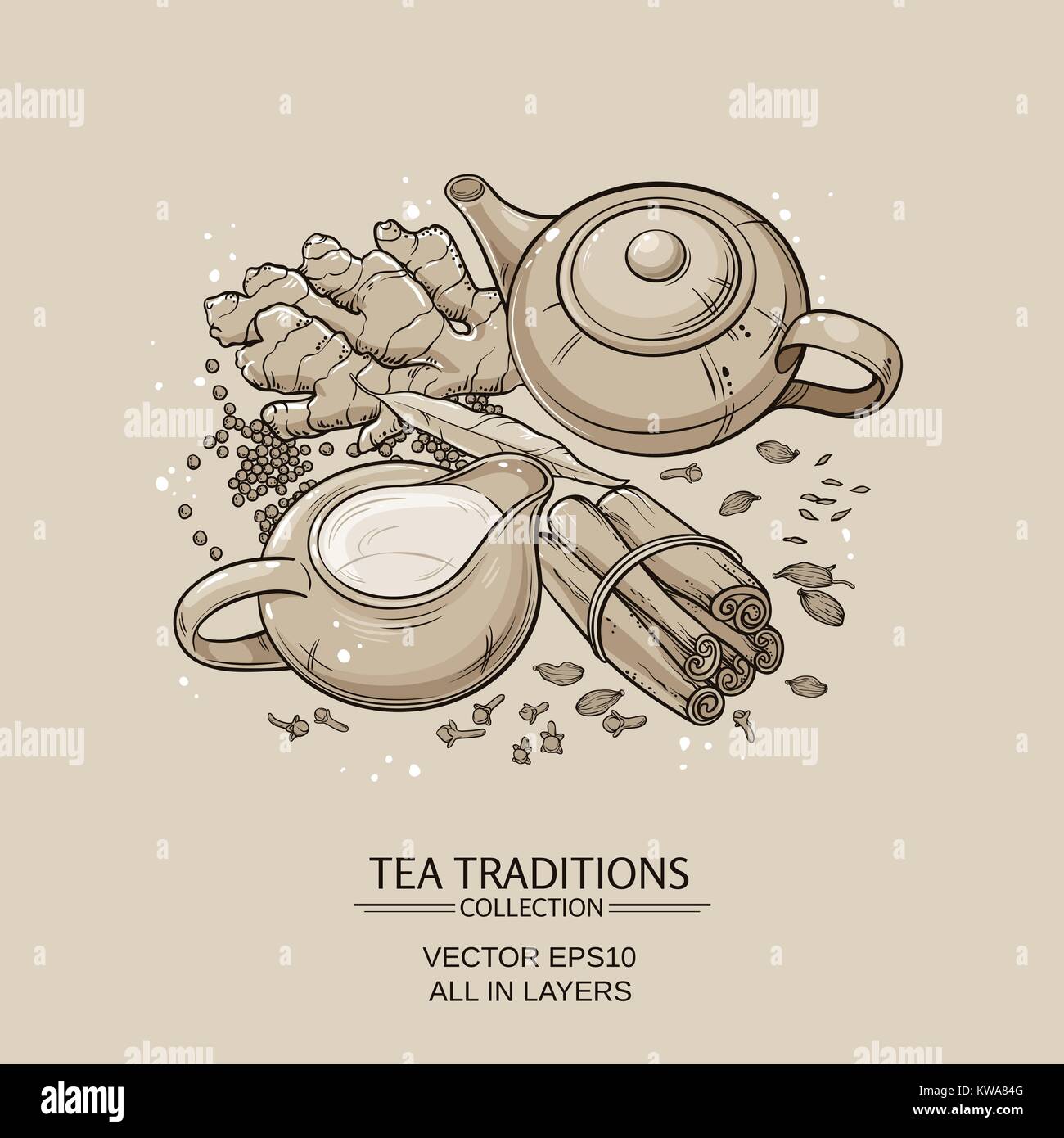 Masala tea Illustrazione Vettoriale