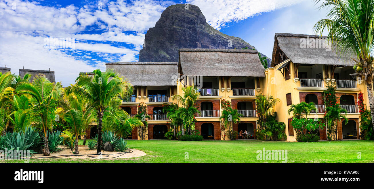 Resort di lusso in isola Maurizio,Le Morne. Foto Stock