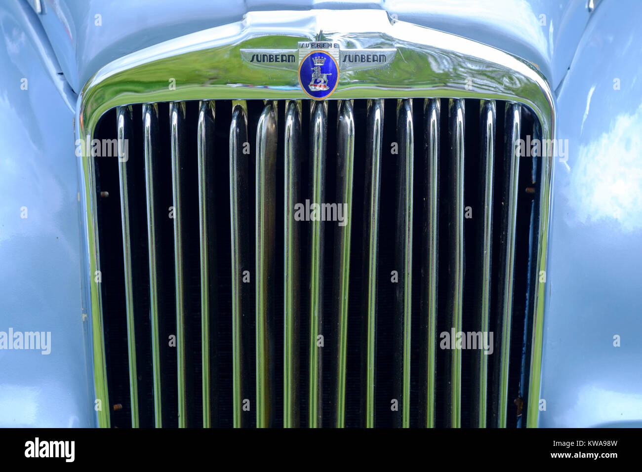 Sunbeam auto classica griglia del radiatore con emblema Foto Stock
