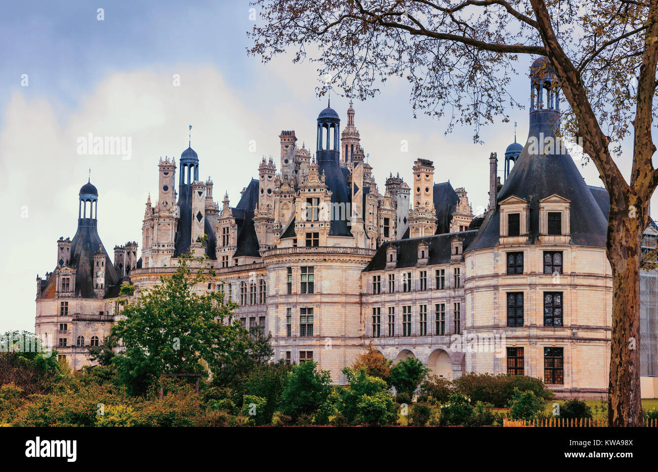 Imponente castello di Chambord,della Valle della Loira, Francia. Foto Stock