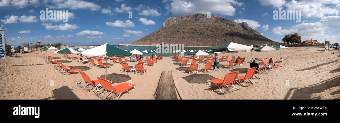 Stavros, Zorba's Beach, un set cinematografico per il film Zorba il Greco, penisola di Akrotiri, Chania, Creta, Grecia, Europa, Grecia, Chania, Creta, Grecia, Eur Foto Stock