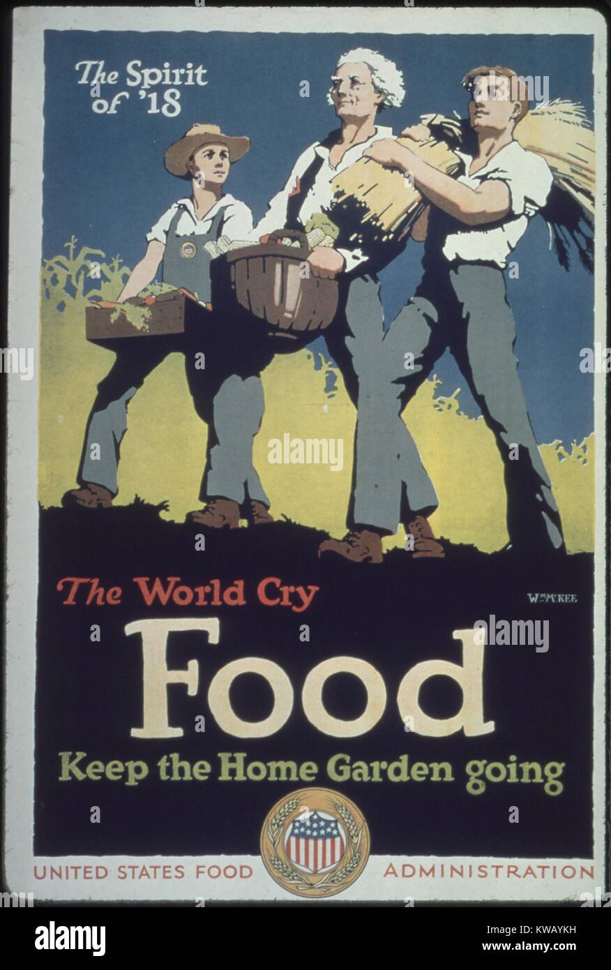 Rilasciato dal governo poster di guerra incoraggiando gli americani di giardino, 1917. Foto Stock