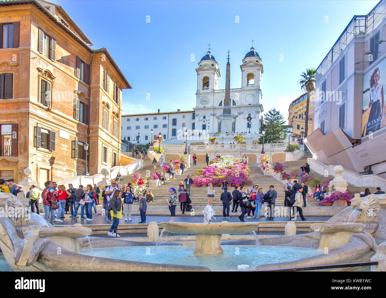 La Scalinata di piazza di Spagna a Roma, Italia. Foto Stock