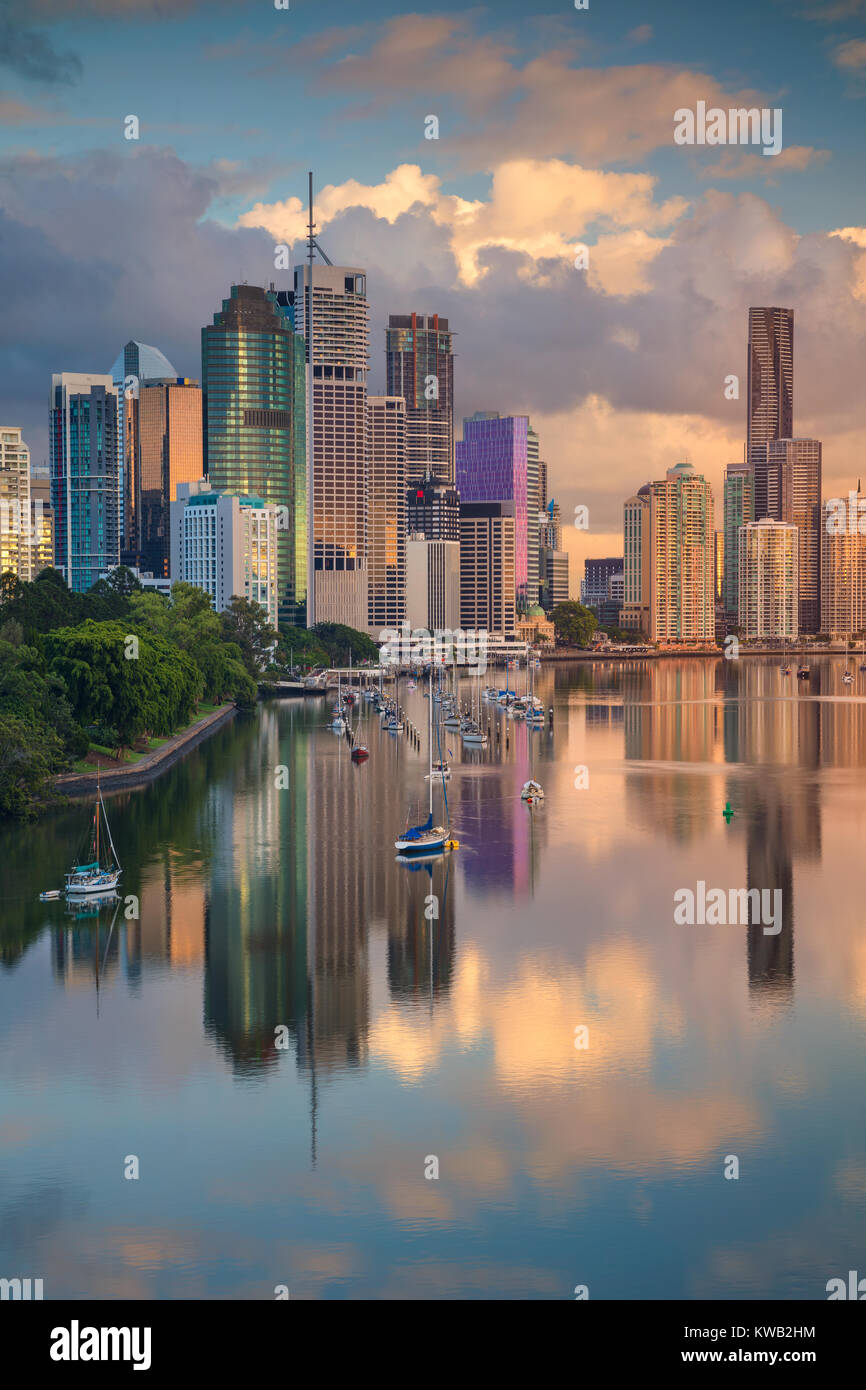 Brisbane. Cityscape immagine della skyline di Brisbane, Australia durante il sunrise. Foto Stock