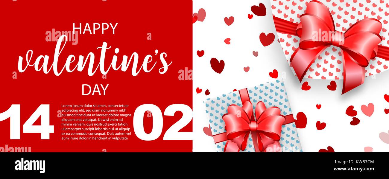 Il messaggio di saluto di san valentino banner flyer Illustrazione Vettoriale