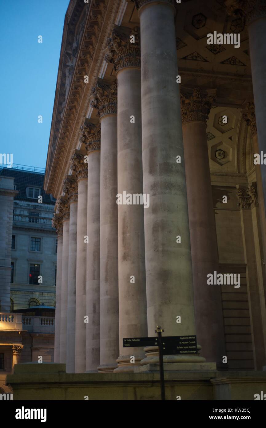 Banca di Inghilterra e Royal Exchange Foto Stock