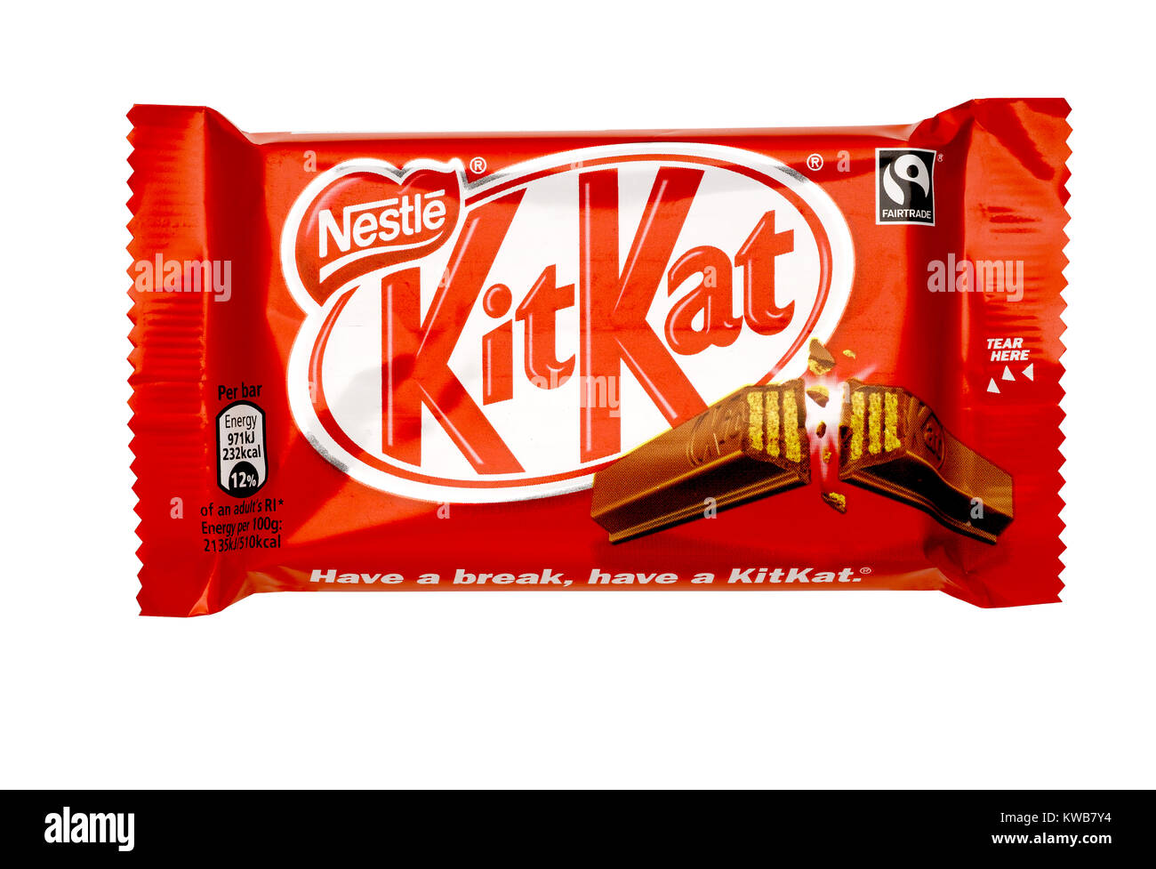 Un taglio fuori tiro di un cioccolato Kit Kat Foto Stock