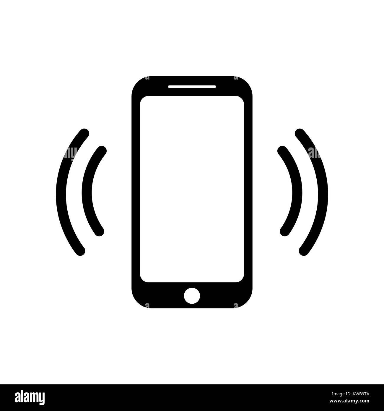 Suoneria icona smartphone telefono cellulare icona chiamata Illustrazione Vettoriale