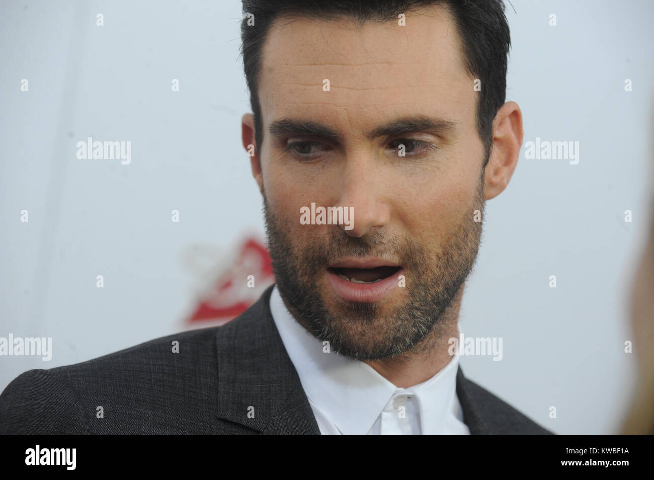 NEW YORK, NY - 25 giugno: Adam Levine assiste il 'iniziare di nuovo' premiere al teatro SVA il 25 giugno 2014 a New York City. Persone: Adam Levine Foto Stock