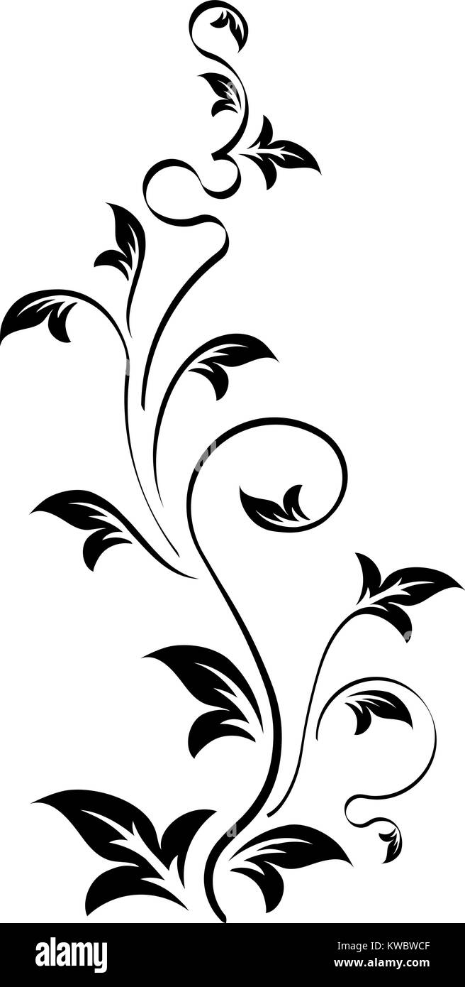 Blossom ramo floreale in stile stencil. Può essere utilizzato come stencil-piastra  per il tuo colore vernice o altri design Immagine e Vettoriale - Alamy