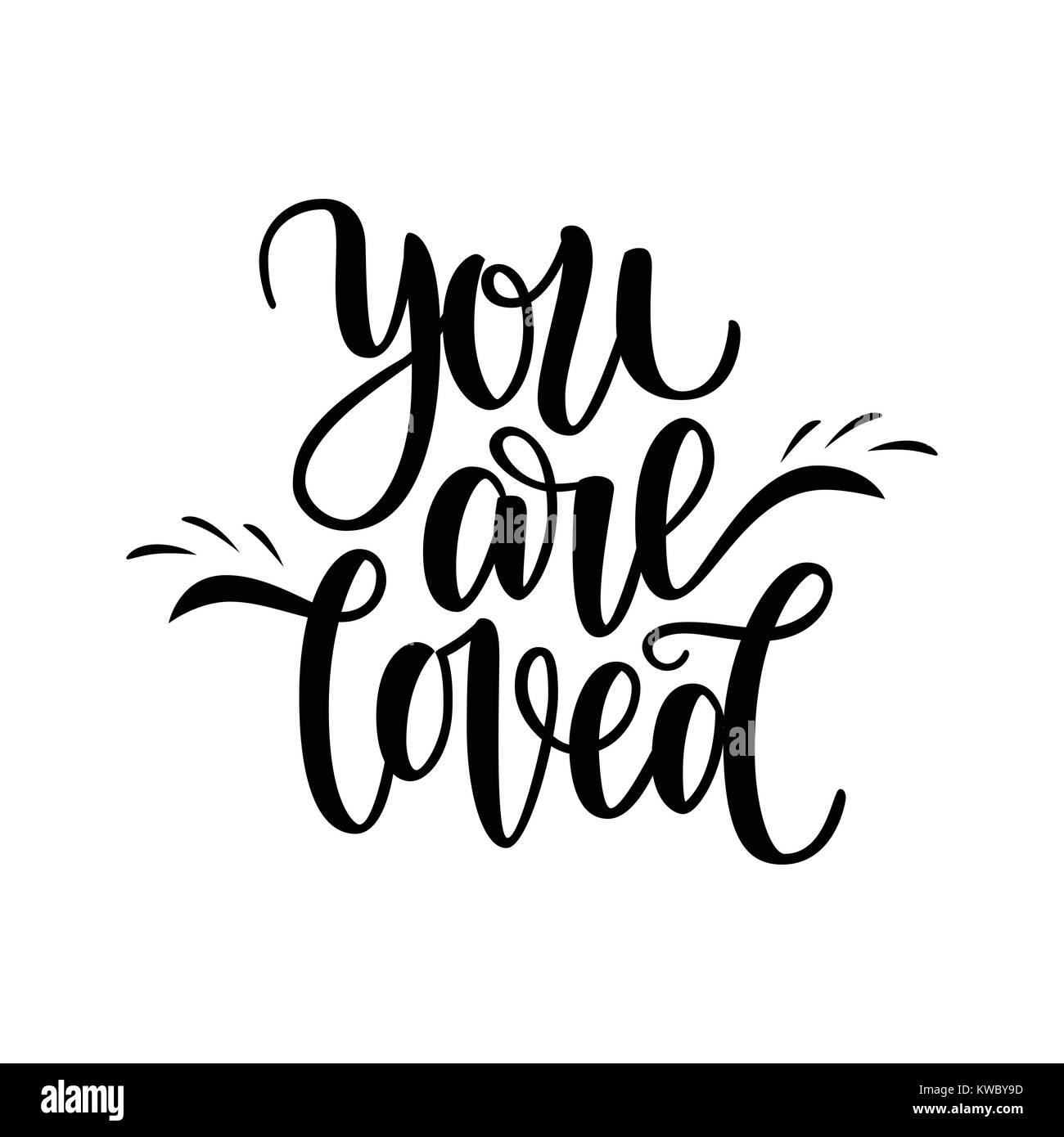 Scritto a mano si sono amati frase. Scheda vettore per il giorno di San Valentino, 14 febbraio. Illustrazione di vettore isolato su bianco. Spazzola design lettering, pronto per la stampa. Illustrazione Vettoriale