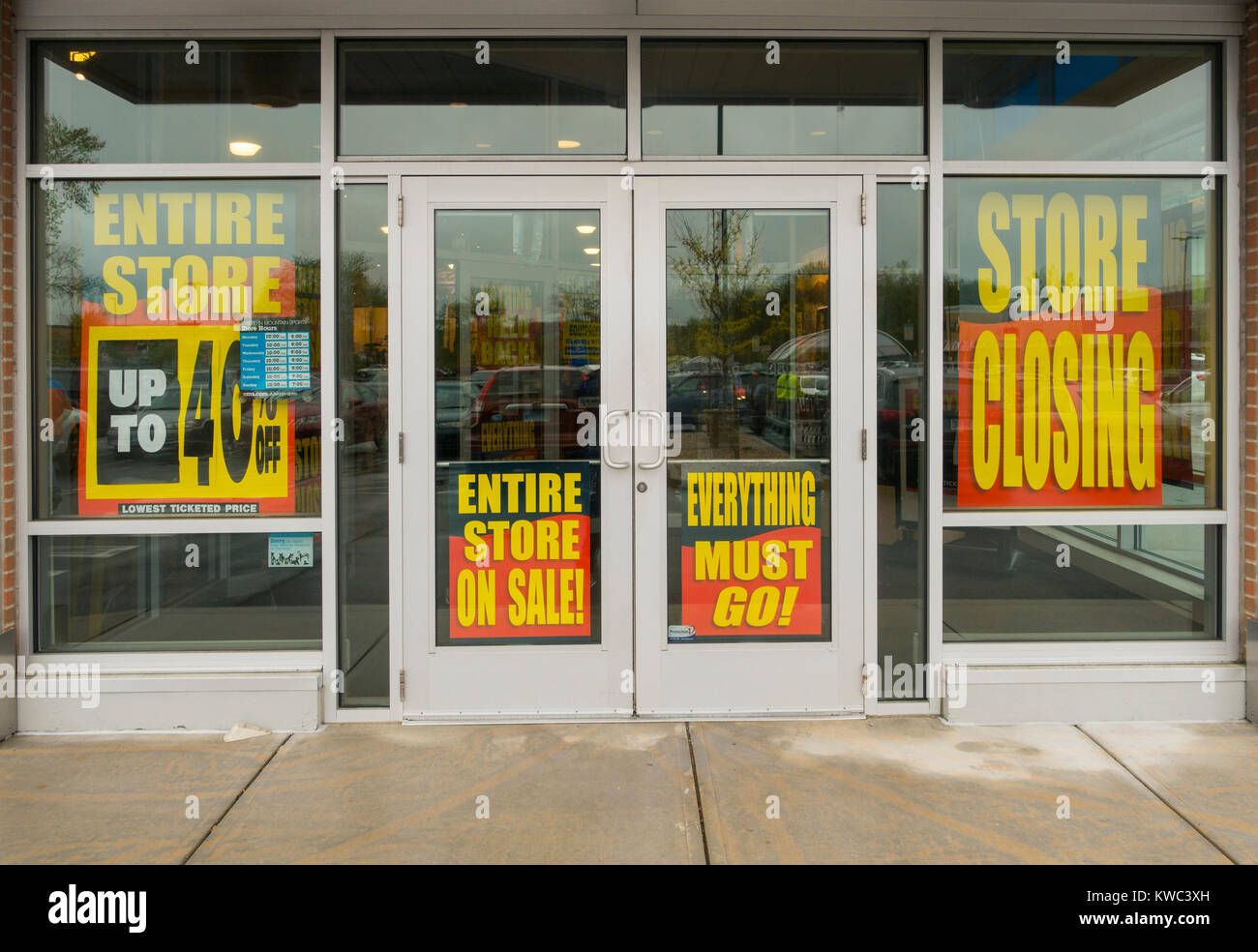 Chiusura dello store per firmare danbury ct Foto Stock