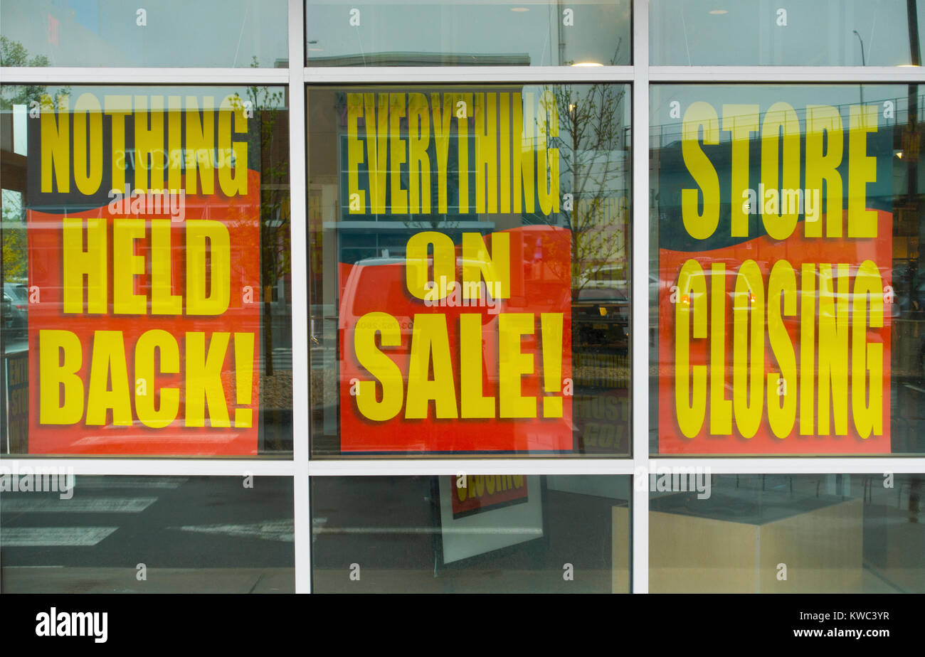 Chiusura dello store per firmare danbury ct Foto Stock