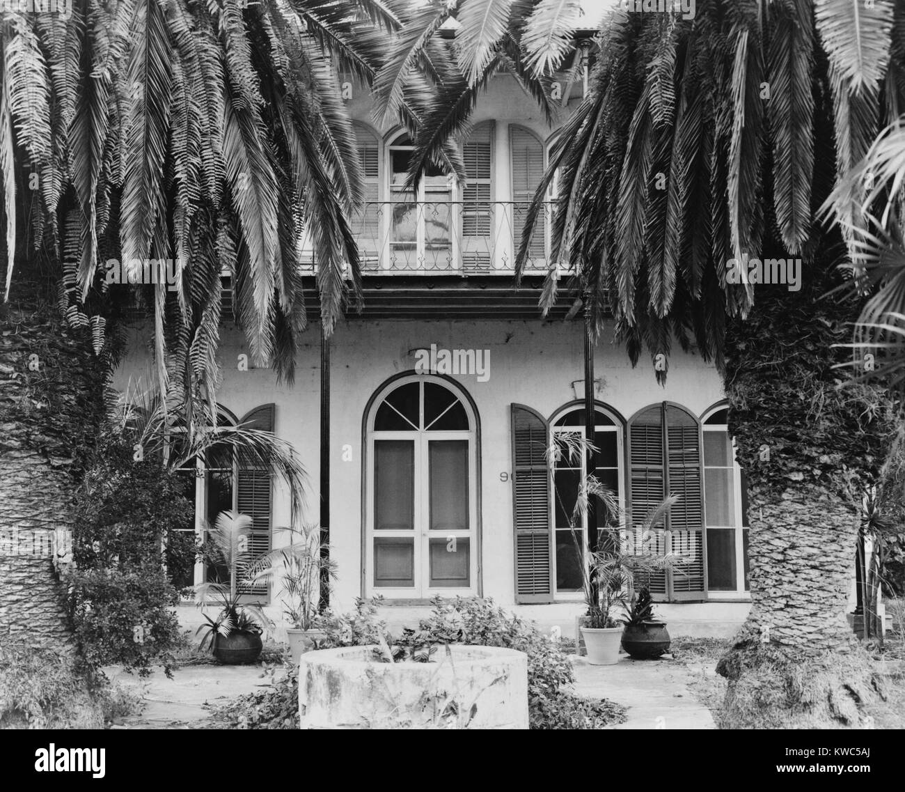 Ernest Hemingway della casa di Key West, Florida, dove ha vissuto e scritto negli anni trenta. Ora è "l'Ernest Hemingway Home and Museum.' (BSLOC 2015 14 183) Foto Stock